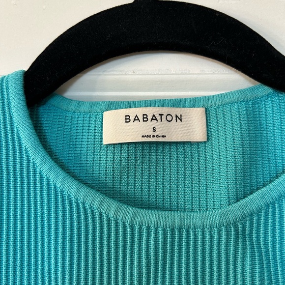 Babaton Turquoise Ribbed Mini Dress - Picture 2 of 2